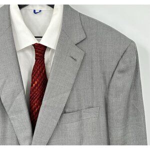BRIONI SECOLO jacket blazer sport coat striped wool silk two button gray 46L